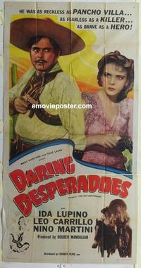 s341 GAY DESPERADO three-sheet movie poster R47 Ida Lupino, Carrillo