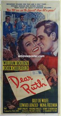 s221 DEAR RUTH three-sheet movie poster '47 William Holden, Joan Caulfield