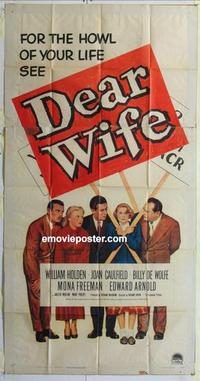s222 DEAR WIFE three-sheet movie poster '50 William Holden, Caulfield
