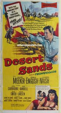 s229 DESERT SANDS three-sheet movie poster '55 Ralph Meeker, Marla English