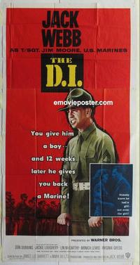 s236 DI three-sheet movie poster '57 Jack Webb, U.S. Marines, Don Dubbins