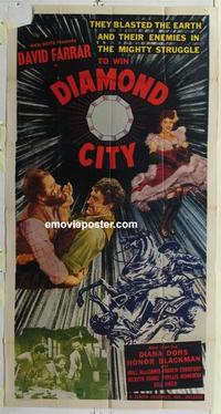 s238 DIAMOND CITY three-sheet movie poster '51 David Farrar, Diana Dors