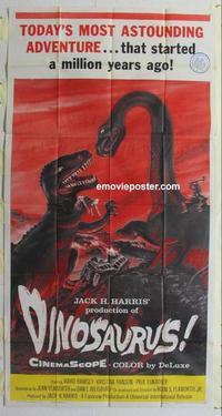 s240 DINOSAURUS three-sheet movie poster '60 prehistoric monsters!