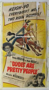 s249 DUDES ARE PRETTY PEOPLE three-sheet movie poster '42 Hal Roach, Beery
