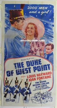 s255 DUKE OF WEST POINT three-sheet movie poster R48 Hayward, Fontaine
