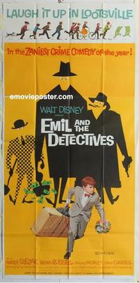 s263 EMIL & THE DETECTIVES three-sheet movie poster '64 Walt Disney, Slezak