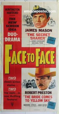 s279 FACE TO FACE three-sheet movie poster '52 James Mason, Robert Preston