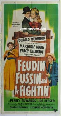s291 FEUDIN', FUSSIN' & A-FIGHTIN' three-sheet movie poster '48 O'Connor