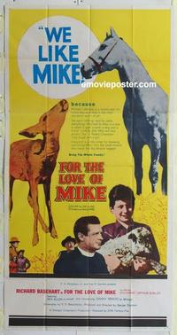 s320 FOR THE LOVE OF MIKE three-sheet movie poster '60 Richard Baseheart
