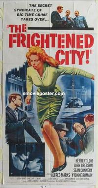 s333 FRIGHTENED CITY three-sheet movie poster '62 Sean Connery, Herbert Lom