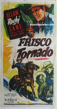 s334 FRISCO TORNADO three-sheet movie poster '50 Rocky Lane, western!