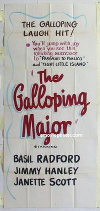 s339 GALLOPING MAJOR three-sheet movie poster '51 entirely homemade poster!