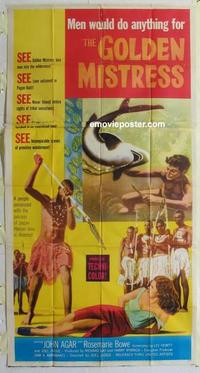 s360 GOLDEN MISTRESS three-sheet movie poster '54 John Agar, great image!