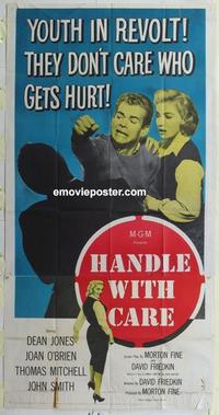 s392 HANDLE WITH CARE three-sheet movie poster '58 Dean Jones, Joan O'Brien