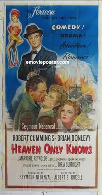 s404 HEAVEN ONLY KNOWS three-sheet movie poster '47 Bob Cummings, Donlevy