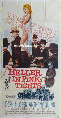 s406 HELLER IN PINK TIGHTS three-sheet movie poster '60 sexy Sophia Loren!