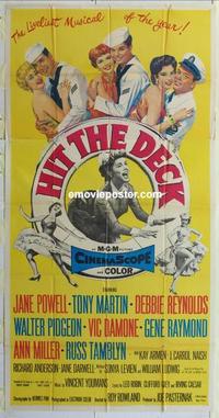 s422 HIT THE DECK three-sheet movie poster '55 Debbie Reynolds, Powell