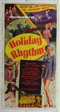 s425 HOLIDAY RHYTHM three-sheet movie poster '50 Mary Beth Hughes, Ritter