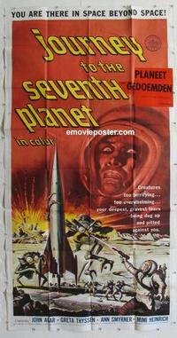 s473 JOURNEY TO THE SEVENTH PLANET three-sheet movie poster '61 John Agar