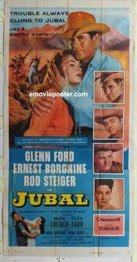 s474 JUBAL three-sheet movie poster '56 Glenn Ford, Ernest Borgnine