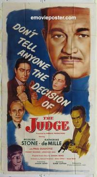 s475 JUDGE three-sheet movie poster '49 Milburn Stone, Katherine DeMille