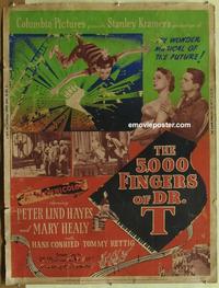 b044 5000 FINGERS OF DR T 30x40 movie poster '53 written by Dr. Seuss!