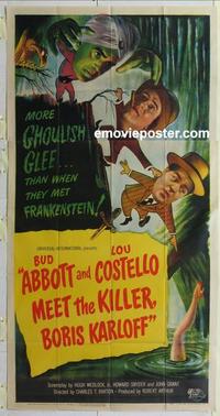 b312 ABBOTT & COSTELLO MEET KILLER BORIS KARLOFF three-sheet movie poster '49