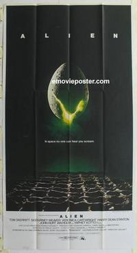 b036 ALIEN int'l three-sheet movie poster '79 Sigourney Weaver, sci-fi!