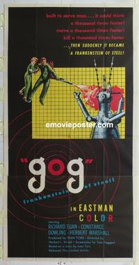 b322 GOG three-sheet movie poster '54 horror, Frankenstein of steel!