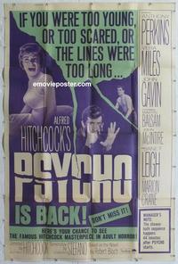 b297 PSYCHO 40x60 movie poster R65 Leigh, Perkins, Hitchcock