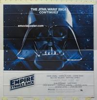 b304 EMPIRE STRIKES BACK six-sheet movie poster '80 giant Darth Vader!