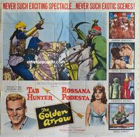 b305 GOLDEN ARROW six-sheet movie poster '63 Tab Hunter, Podesta