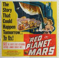 b035 RED PLANET MARS six-sheet movie poster '52 Peter Graves, sci-fi!
