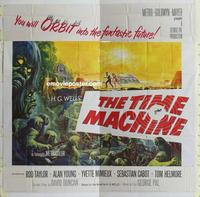 b309 TIME MACHINE six-sheet movie poster '60 Rod Taylor, Yvette Mimieux