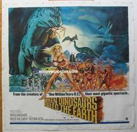 b031 WHEN DINOSAURS RULED THE EARTH linen six-sheet movie poster '71 Hammer