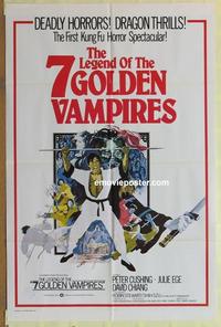 b484 7 BROTHERS MEET DRACULA int'l one-sheet movie poster '79 Gold Vampires