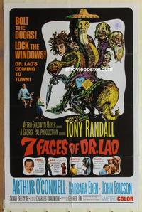 b988 SEVEN FACES OF DR LAO one-sheet movie poster '64 great Joe Smith art!