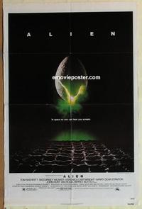 b495 ALIEN one-sheet movie poster '79 Sigourney Weaver, sci-fi!