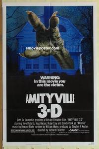b502 AMITYVILLE 3D one-sheet movie poster '83 cool horror image!