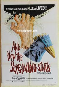 b503 AND NOW THE SCREAMING STARTS one-sheet movie poster '73 Cushing