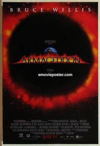 h661 ARMAGEDDON DS advance one-sheet movie poster '98 Bruce Willis, Affleck