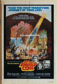 b514 AT THE EARTH'S CORE int'l one-sheet movie poster '76 Peter Cushing, AIP