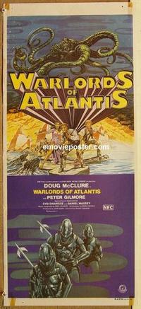 b292 WARLORDS OF ATLANTIS Aust daybill movie poster '78 McClure
