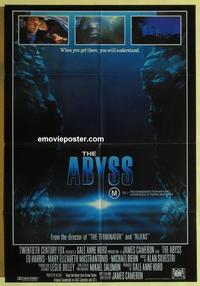 b226 ABYSS Aust one-sheet movie poster '89 James Cameron, Ed Harris