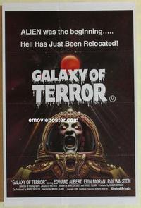 b103 GALAXY OF TERROR Aust one-sheet movie poster '81 great Charo artwork!