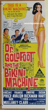 b244 DR GOLDFOOT & THE BIKINI MACHINE Aust daybill movie poster '65