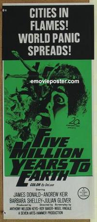 b246 FIVE MILLION YEARS TO EARTH Aust daybill movie poster '67 panic!