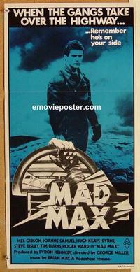 b262 MAD MAX Aust daybill movie poster '80 Mel Gibson, George Miller