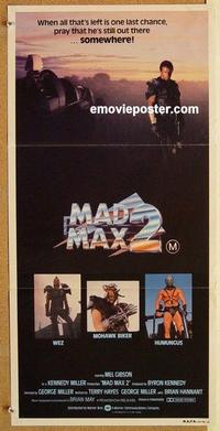 b263 MAD MAX 2: THE ROAD WARRIOR Aust daybill movie poster '82 Mel Gibson