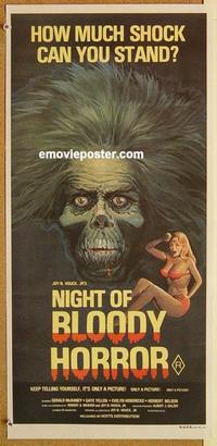 b270 NIGHT OF BLOODY HORROR Australian daybill movie poster '70s